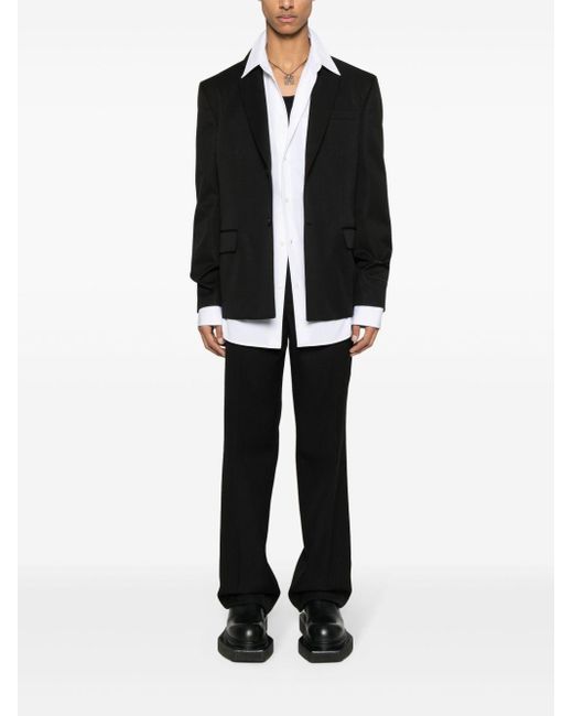 Off-White c/o Virgil Abloh Black Logo-Embroidered Wool Blazer for men