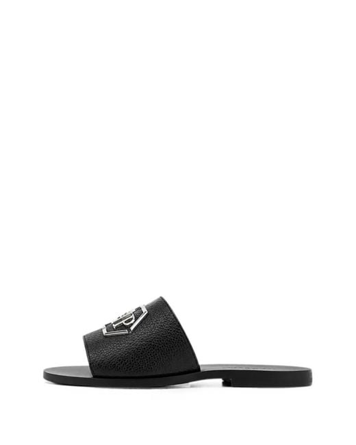 Philipp Plein White Sandales Big Hexagon En Cuir for men