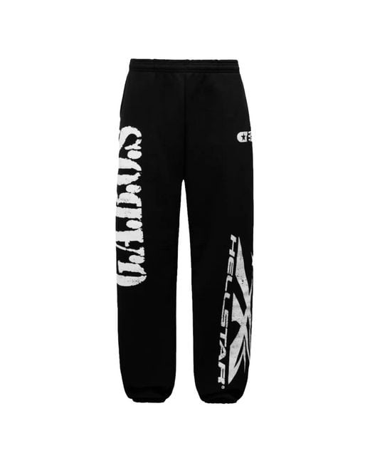 HELLSTAR Black G.A.B.O. Graphic-Print Track Pants for men