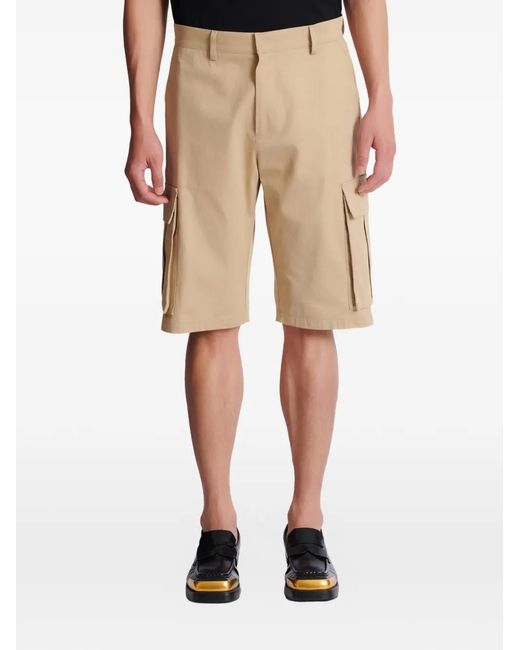 Balmain Natural Cotton Cargo Shorts for men