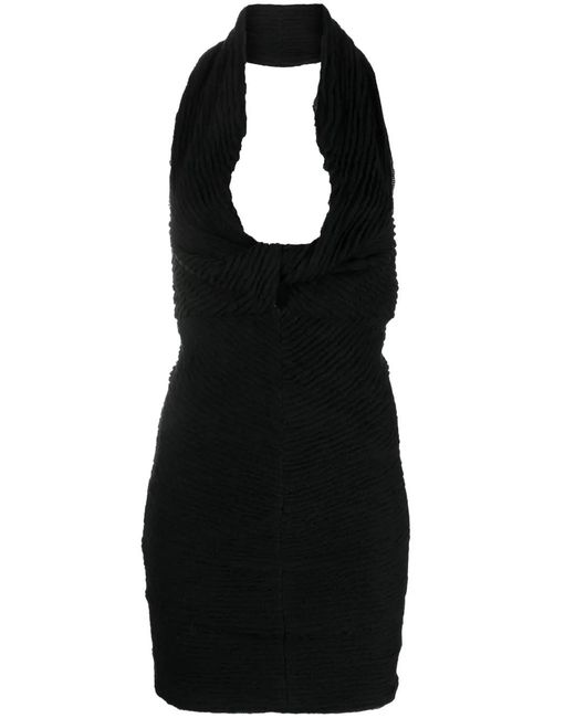 IRO Black Oxanne Twist-Detail Halterneck Minidress