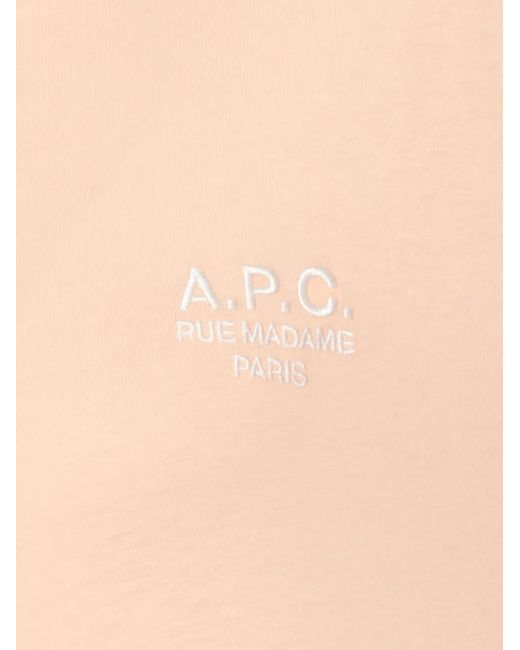 A.P.C. Natural Embroidered-Logo T-Shirt