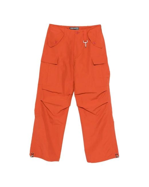 Reese Cooper Orange Cinched Cargo Pants for men