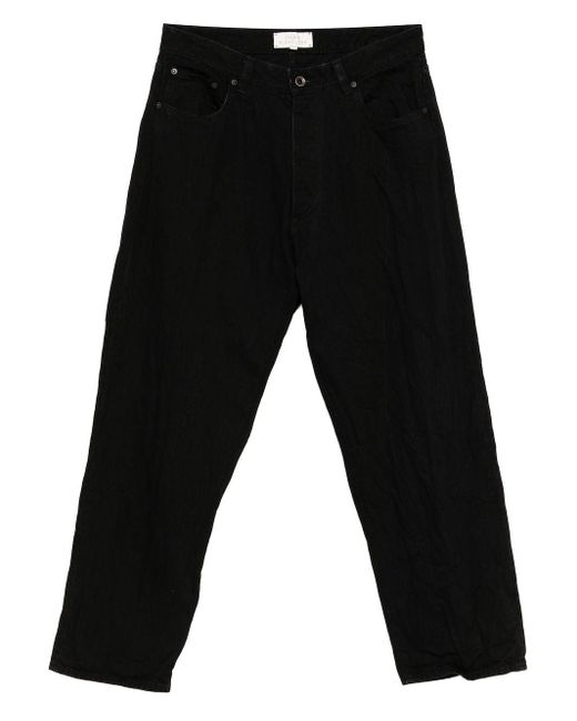 Studio Nicholson Black Seb Crinkle Denim Pants for men