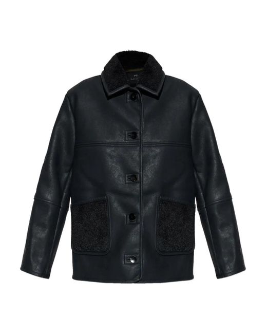 Paul Smith Blue Veste Boutonnée En Cuir Artificiel