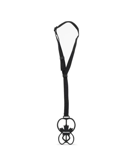 DSquared² White Maple-Leaf Adjustable-Strap Phone Holder for men