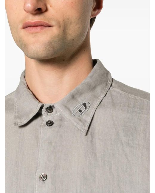 DIESEL Gray S-Emil Linen Shirt for men