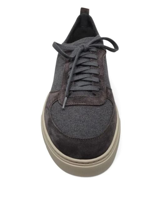 Henderson Blue Knit-Suede Sneakers for men