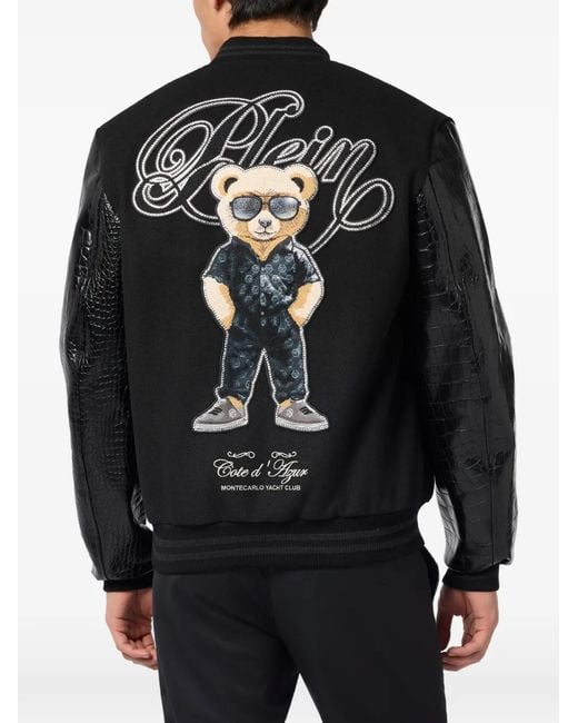 Philipp Plein Black Bomber Jacket for men
