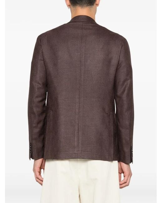 Tagliatore Brown Patch-Pocket Blazer for men