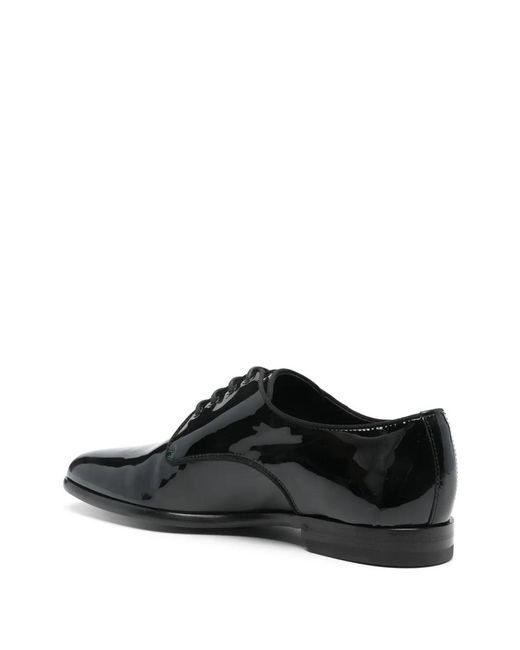 Dolce & Gabbana Black Raffaello Leather Derby Shoes