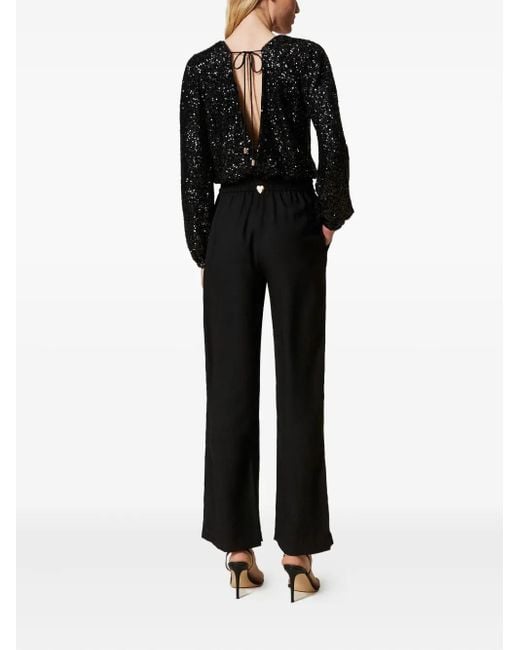 Tuta Intera Con Paillettes di Twinset in Black