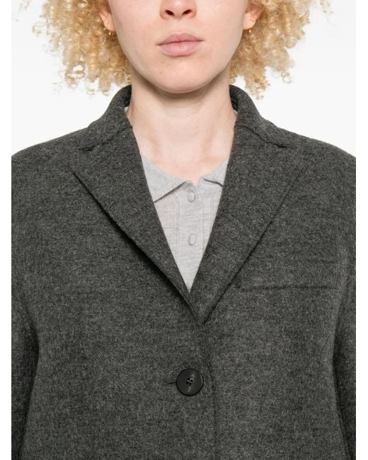Harris Wharf London Gray Button-Front Pocket Coat