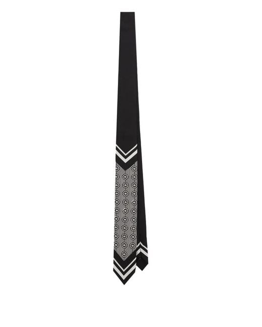 Dolce & Gabbana White Geometric-Pattern Silk Tie for men