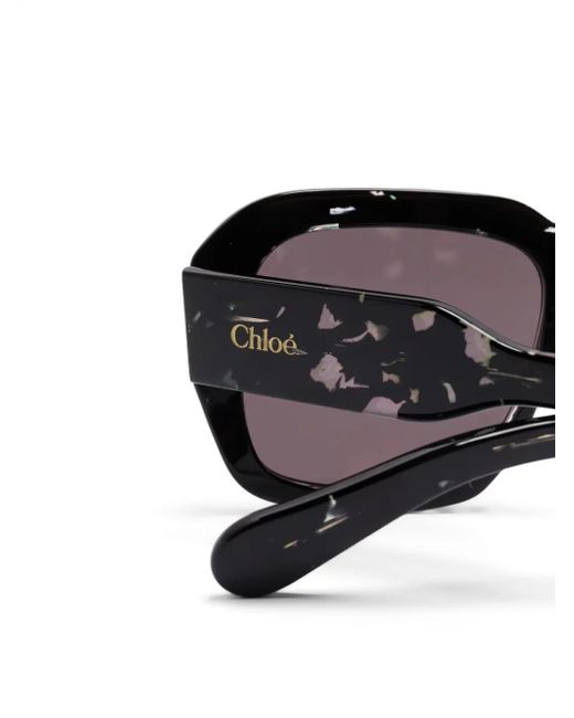 Chloé Black Oversize-Frame Sunglasses