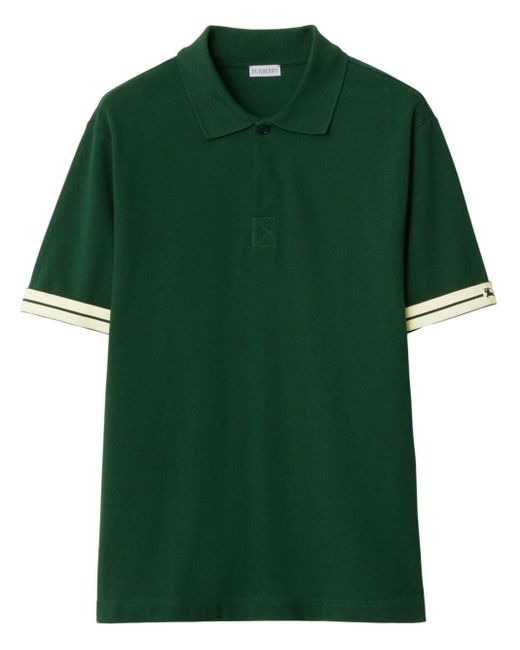 Burberry Katoenen Piqué Poloshirt in het Green voor heren