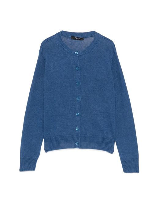 Weekend by Maxmara Blue Badia Button-Up Knitted Cardigan