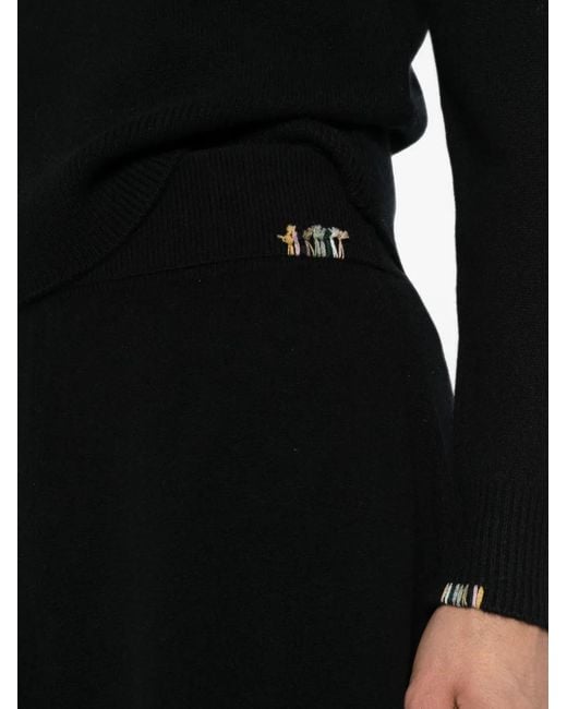 Extreme Cashmere Black Cashmere A-Line Skirt