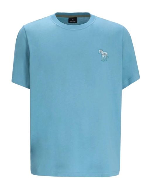 Paul Smith T-Shirt Mit Zebra-Print in Blue für Herren