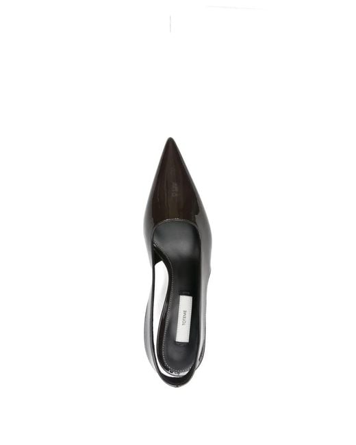 Totême Brown Slingback Calf Leather Pumps