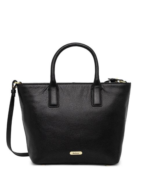Barbour Black Birch Leather Tote Bag