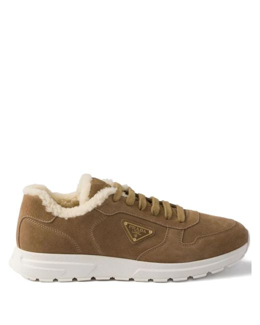Prada Prax Sneakers Aus Wildleder in Brown für Herren