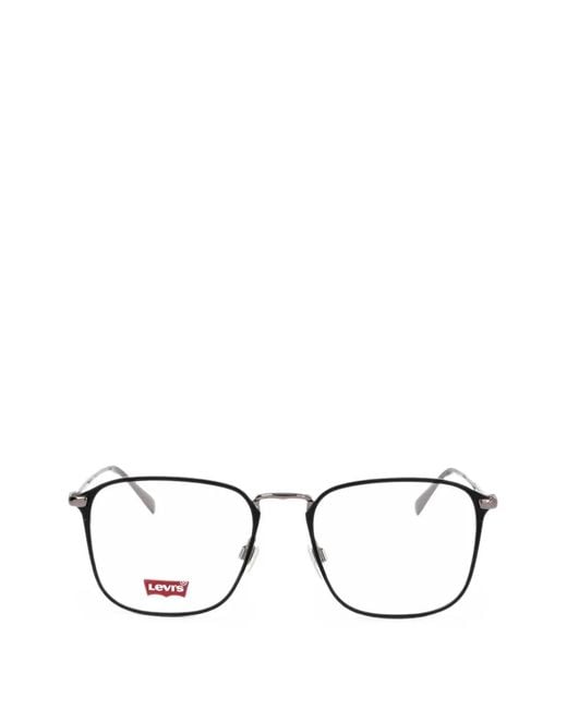 Levi's Black Matte-Finish Geometric-Frame Glasses for men