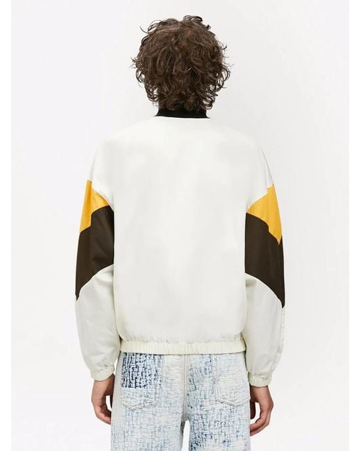 Palm Angels White Colour-Block Lightweight Jacket for men