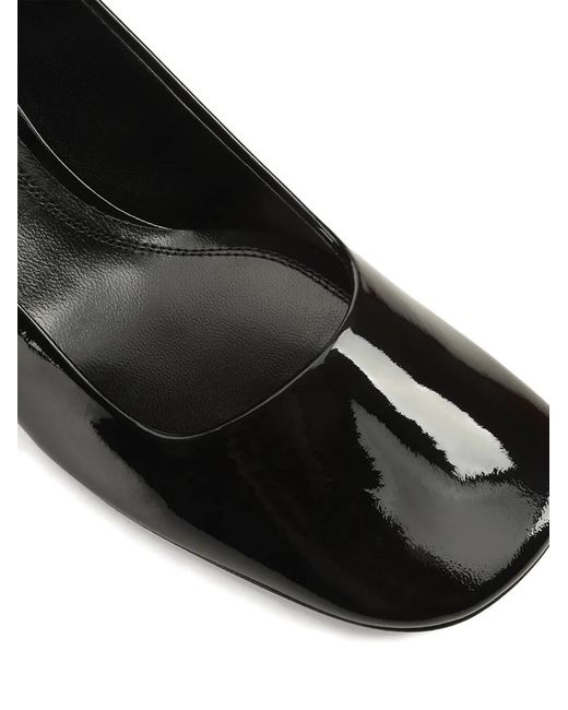 Sergio Rossi Black Convex Block-Heel Pumps