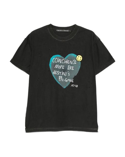 ANDERSSON BELL Black Heart Slogan-Print T-Shirt