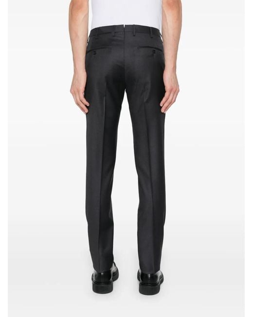 Incotex Black Wool Trousers for men