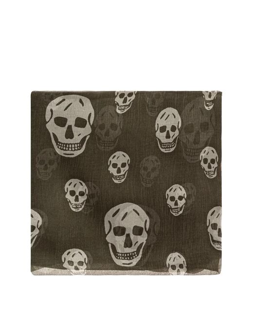 McQueen Metallic Skull Motif Scarf