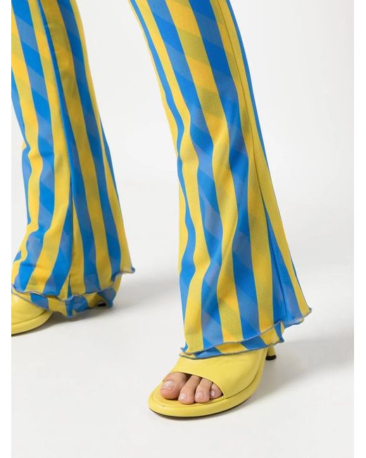 Sunnei Blue Stripe Checked Slim-Fit Trousers