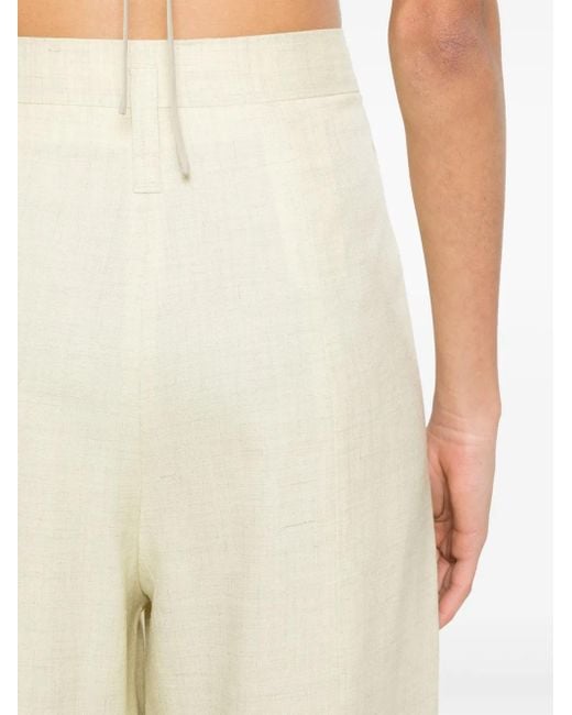Philosophy Di Lorenzo Serafini Natural Chambray Pleated Straight Trousers