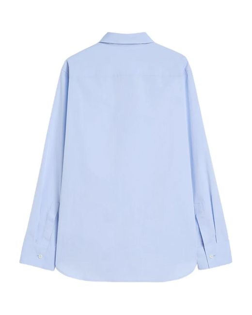 Jil Sander Blue Buttoned Long-Sleeved Cotton Shirt for men