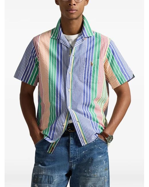 Polo Ralph Lauren Andy Camp Striped Pocket Shirt in Blue for Men