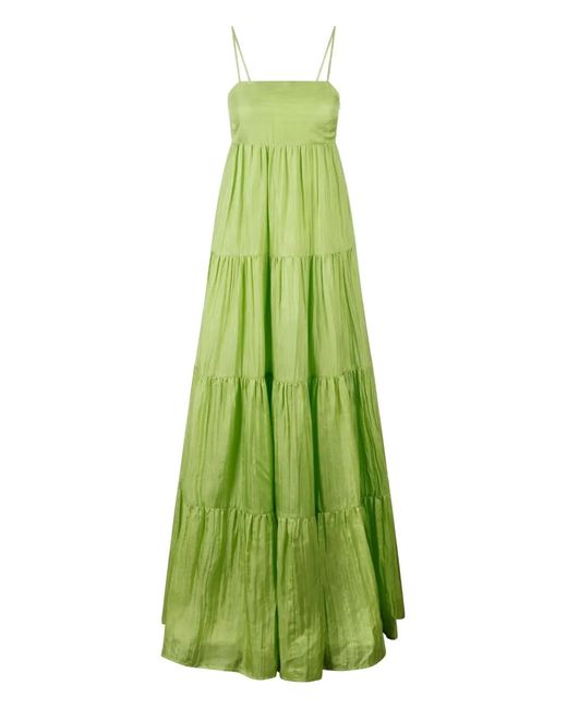 THE ROSE IBIZA Green Silk Maxi Dress
