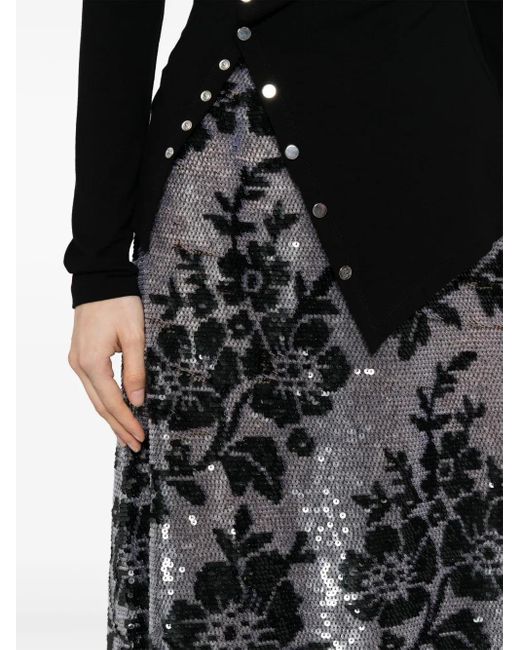 Ashish Black Sequin Mesh Skirt