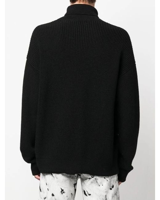 Heron Preston Black Стиль-Embroidered Roll-Neck Jumper for men