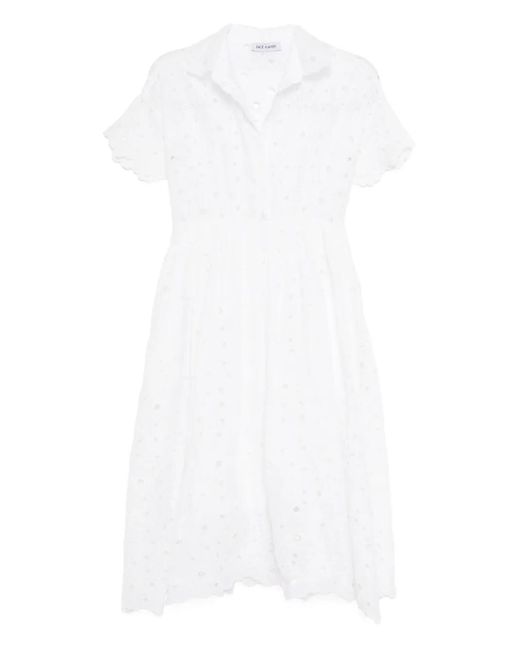 Dice Kayek White Midikleid Mit Stickerei