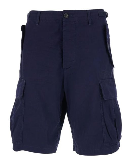 DSquared² Blue Flap-Pocket Shorts for men