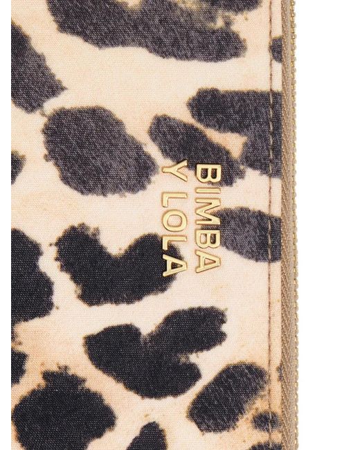 Bimba Y Lola Natural Leopard Zip Wallet