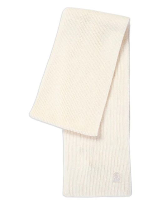 Parajumpers White Ribbed Knit Scarf