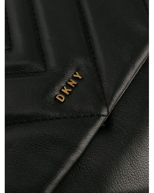 Dkny Chevron-Quilted Lambskin Crossbody Bag - Black