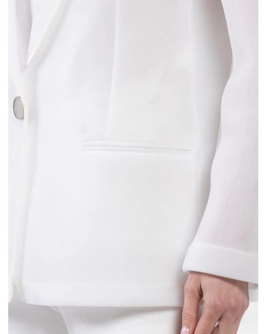 Brandon Maxwell White Pearl Single-Button Sheer Jacket