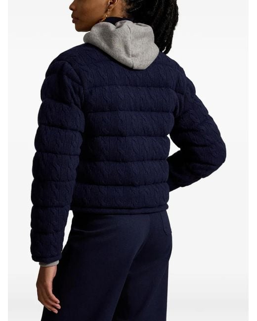 Polo Ralph Lauren Blue Cable-Knit Quilted Jacket