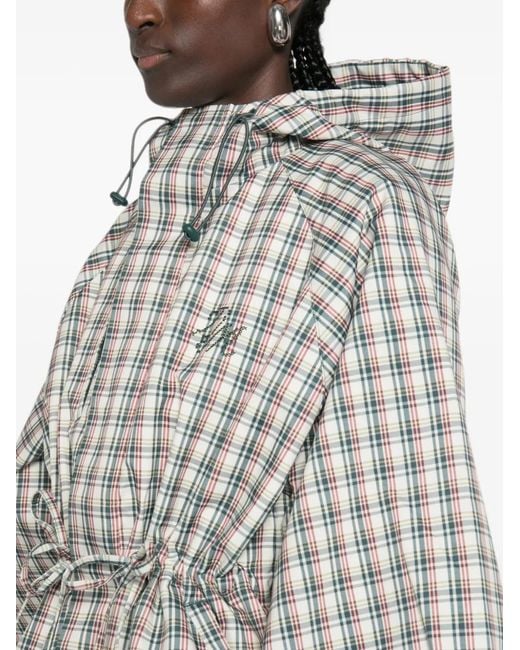 Damson Madder White Liu Check Drawstring Raincoat