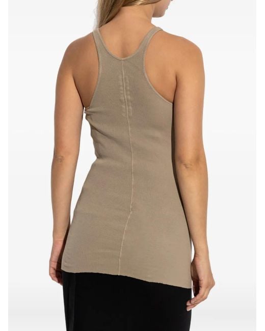 Rick Owens Natural Ribbed Racer-Back Tank Top