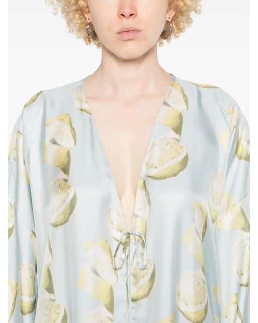 Givenchy Blue Lemon-Print Kaftan