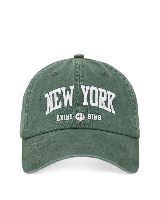 Anine Bing Green Jeremy Baseball Cap New York University